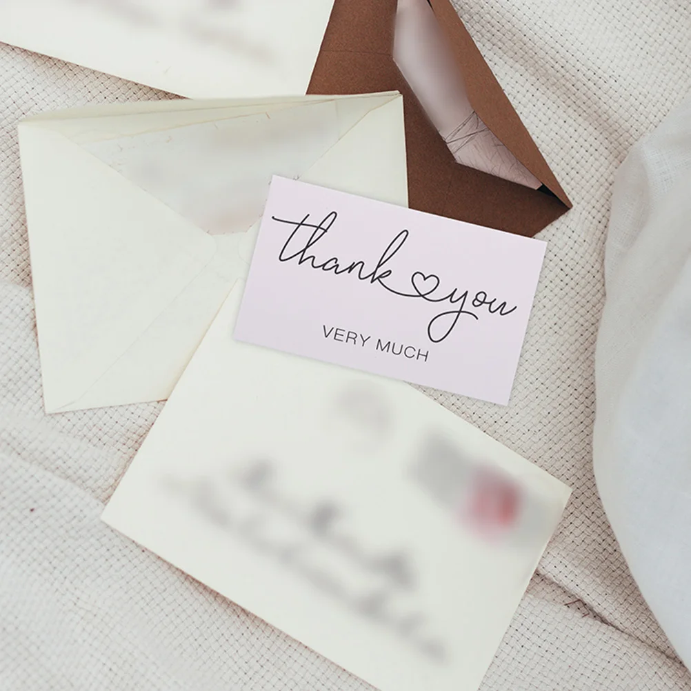 

100 Pcs Pink Wedding Card Coworkers Shower Thank You Cards Small Business for Greeting