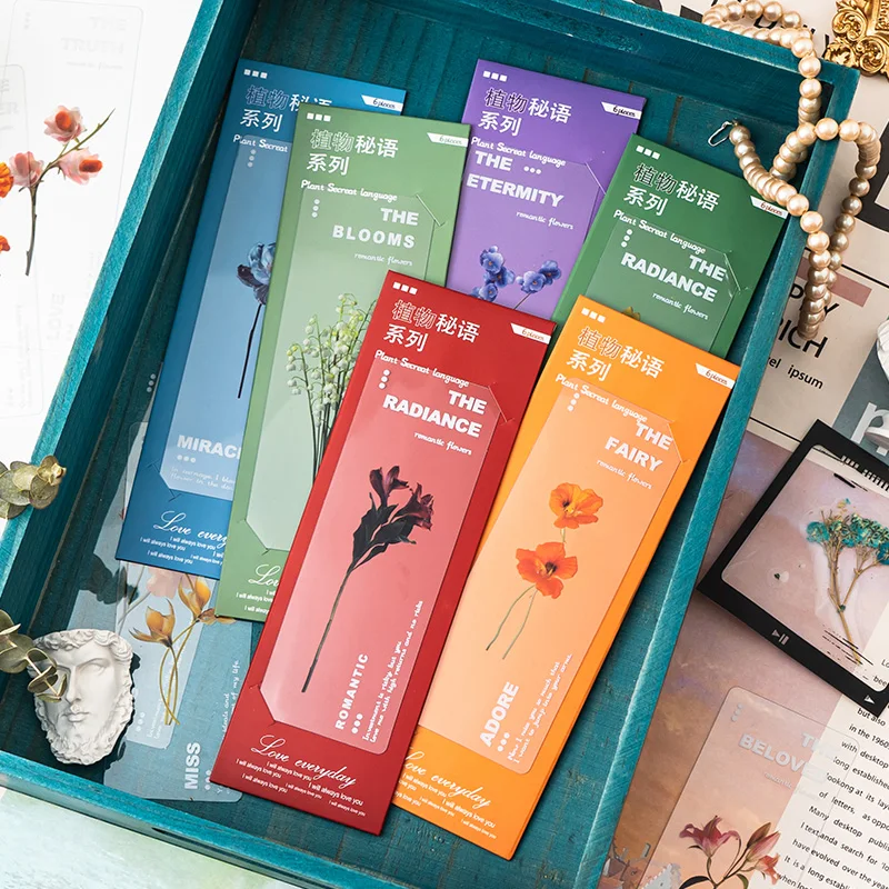 Botanical Flower Pet Bookmarks Crossover Decorative Materials Book Page Holders Literary Rewards Favors