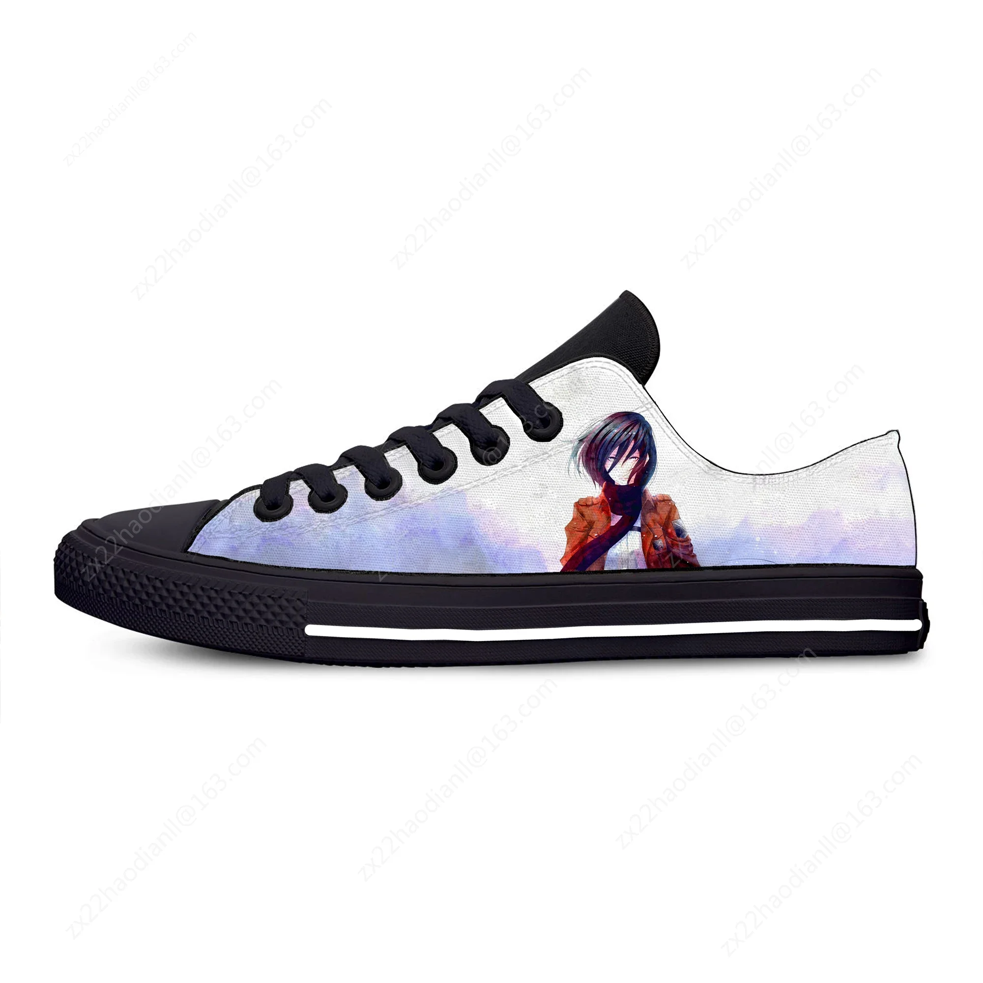 Hot Japan Anime attack on titan Fashion Cool Popular Casual Cloth Shoes Low Top Harajuku Breathable 3D Print Men women Sneakers