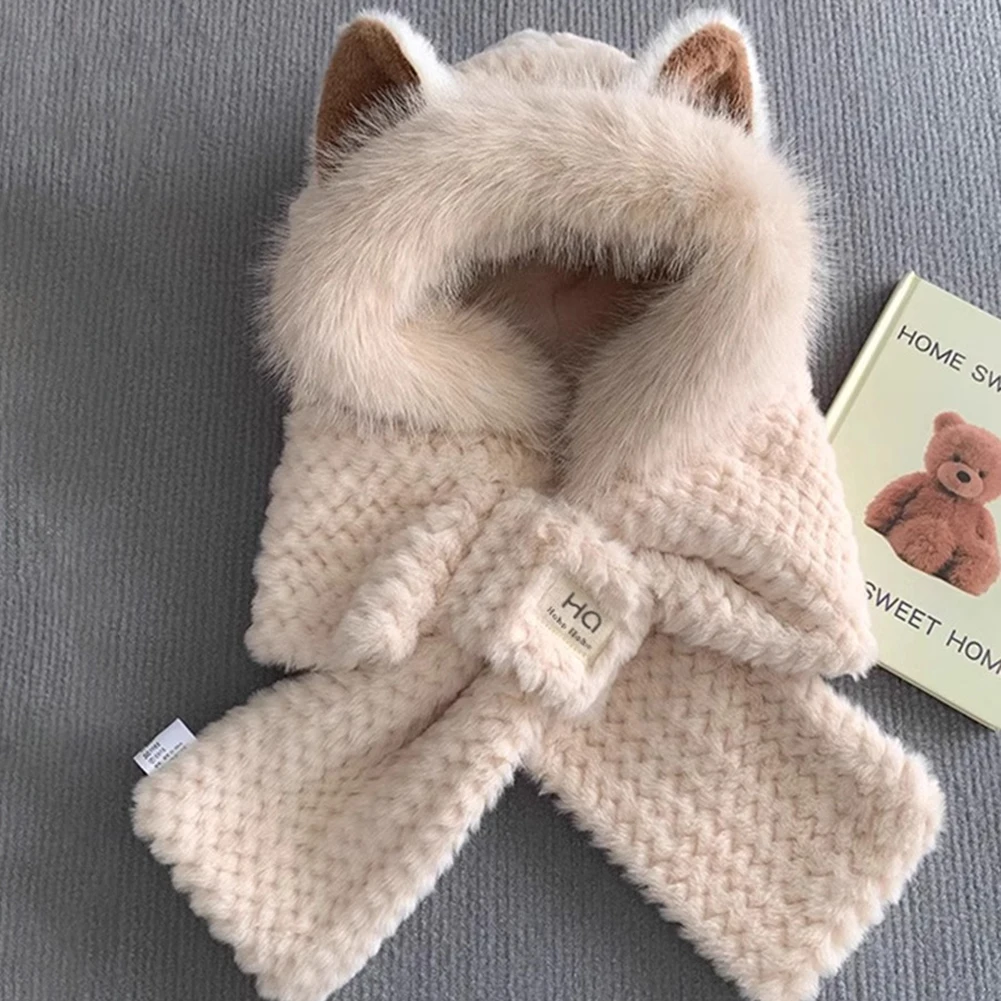 Integrated Ear Protection Windproof Cap Scarf Cold Protection Slouchy Beanie Scarf For Indoor Outdoor