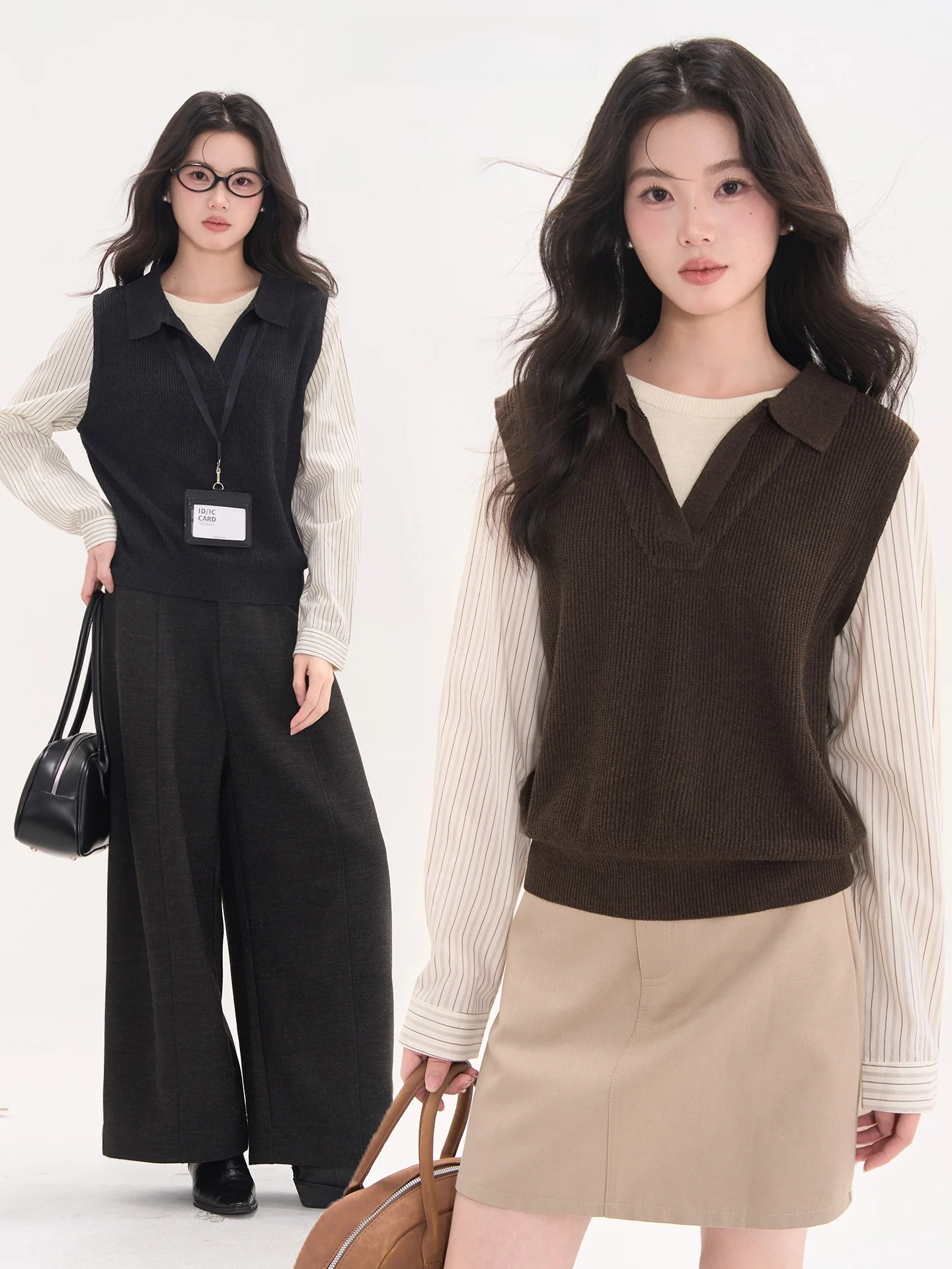 

Простой дизайн, вязаный топ с длинными рукавами для женщин, в полоску, на пуговицах, из хлопка, стандартный крой, трикотаж, весенняя мода