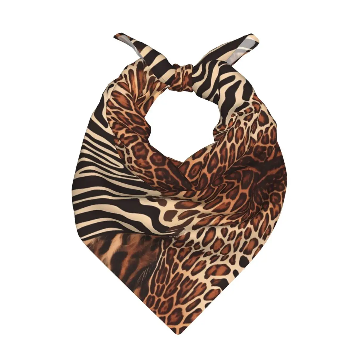 Leopard Mixed With Zebra Animal Skin Square Towel Multifunctional Neck Scarf Hair Bandana