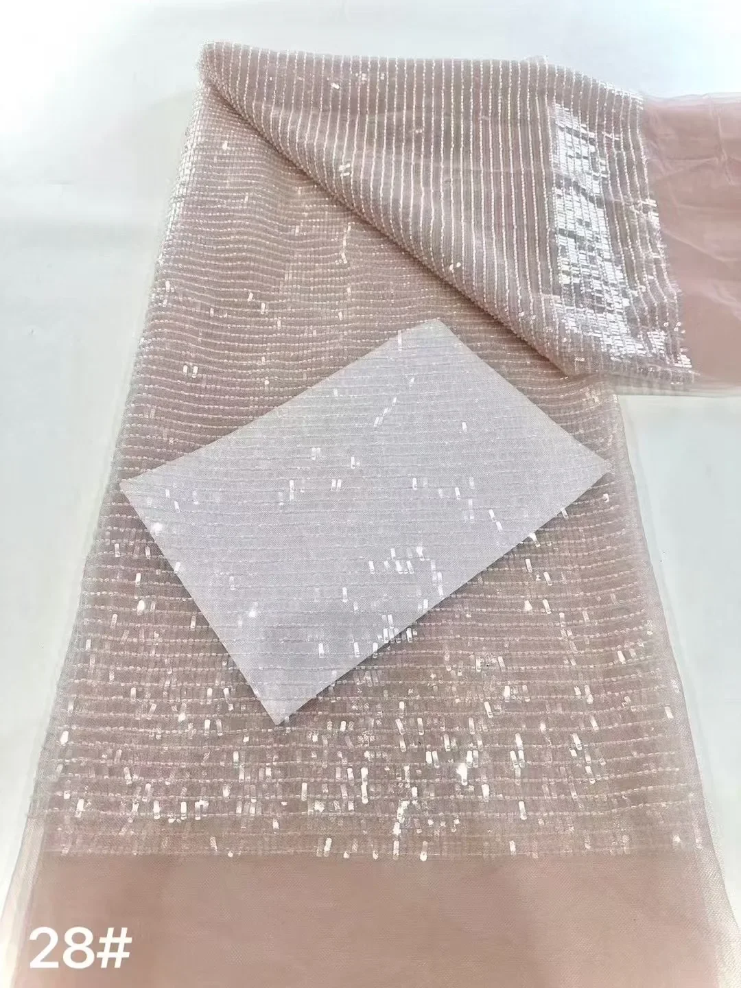 

New high-quality multi-color fashionable embroidered sequins luxury beads 5-size wedding lace net fabric decoration