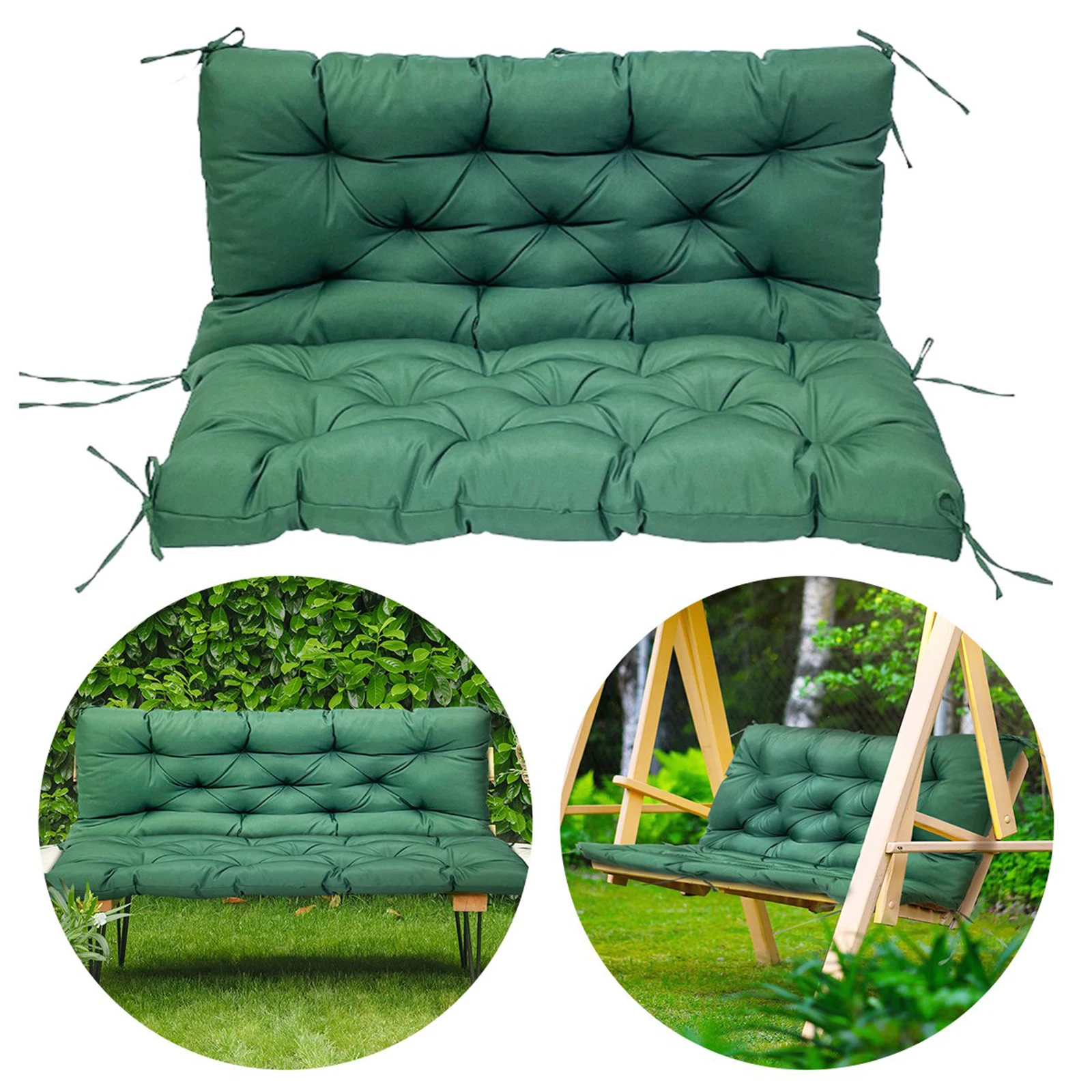 

Outdoor Bench Cushions Garden Swing Seat Cushions with Backrest 2/3 Seater Replacement Cushion for Outdoor Swing Sofa Pad Settee