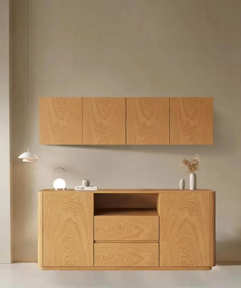 Modern minimalist multi-functional solid wood sideboard, storage cabinet, makeup study table dresser