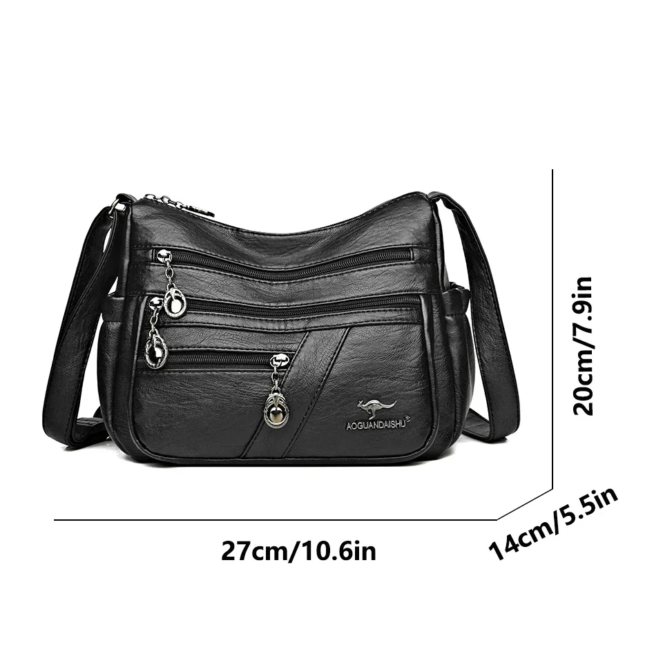 Fashion Soft Leather Shoulder Crossbody Bags for Women 2024 Brand Designer Ladies Handbags Casual Small Messenger Bag Sac A Main