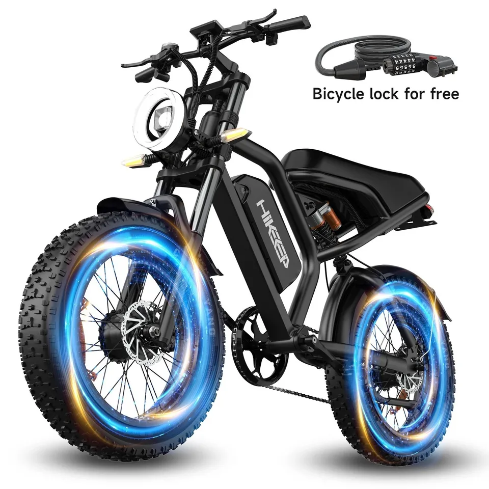 Dual Motor Electric bike 20" Fat Tire ebike 1500W Peak 48V 15.6Ah Hydraulic bike