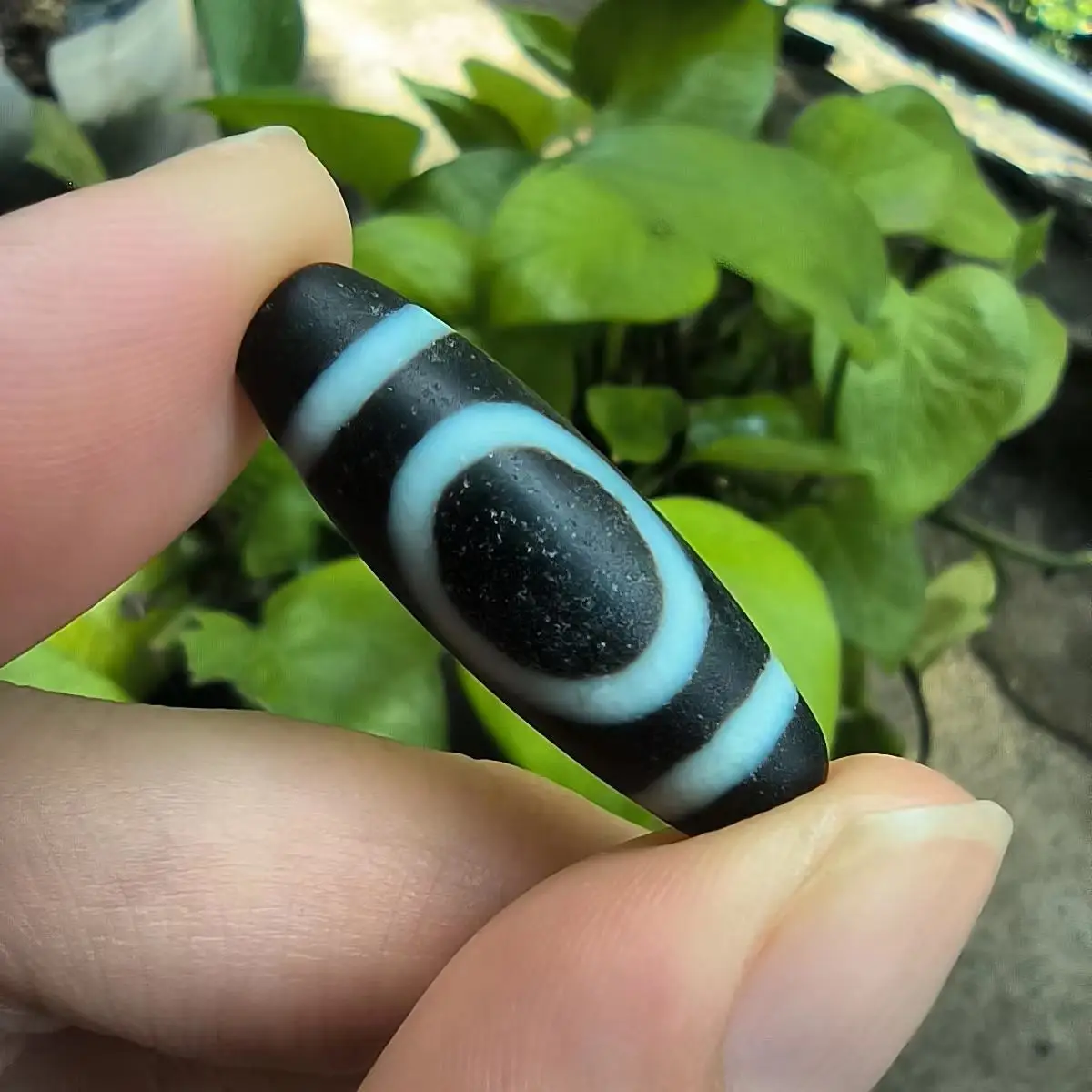 1pcs/lot Natural Old Agate Dzi world Huya pattern oval bead jewelry Accessories black and white weathered pattern jewelry amulet