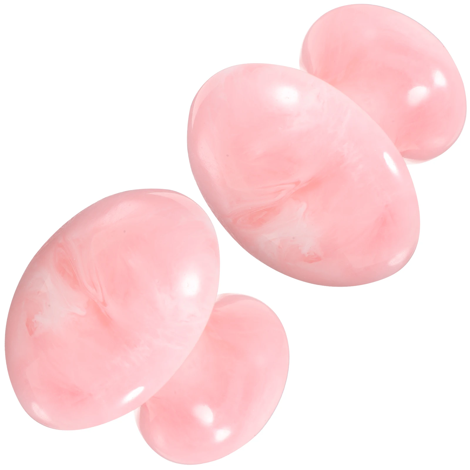 

2pcs Mushroom Shape Resin Face Massager Facial Massage Tool for Home Office Pink Color Skincare Device Ornament Gift Set