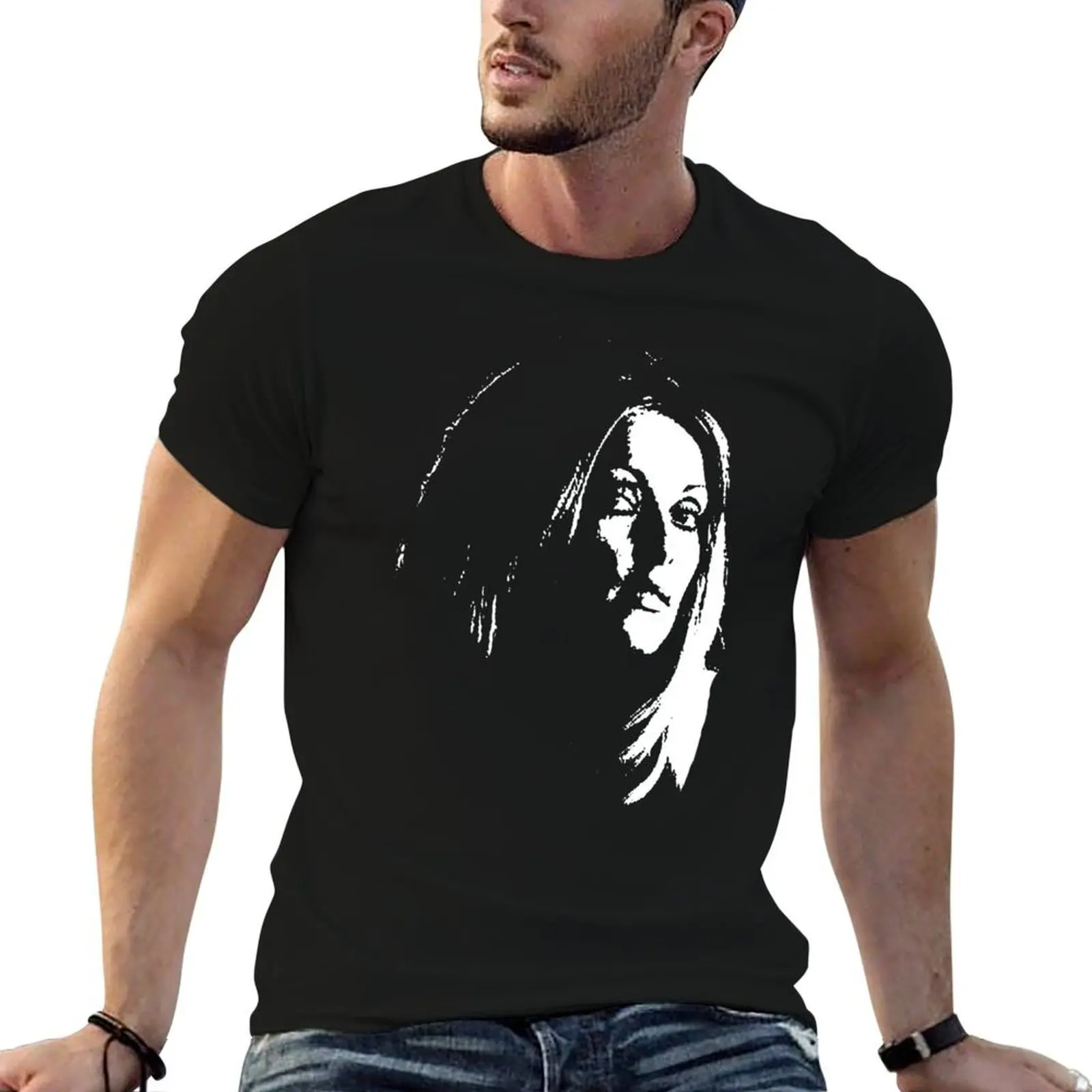 Camiseta masculina de algodão com estampa de Sharon Tate, camiseta engraçada para homens.