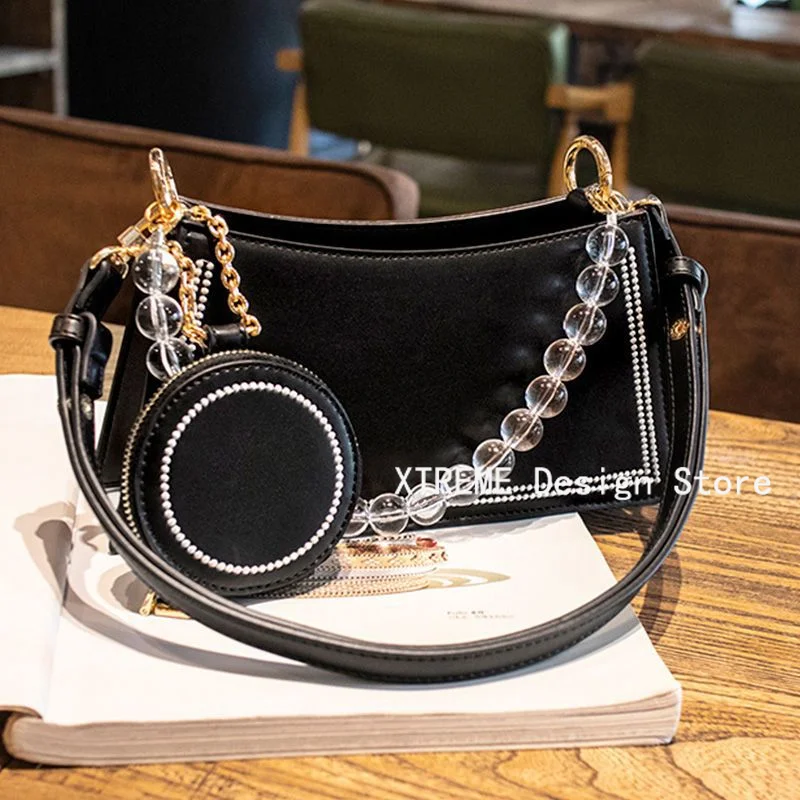 35CM Luxury Clear Acrylic Bead Bag Straps Chain Women Bag Chain Handbage Handle Transparent Bead Messenger Bag Belts