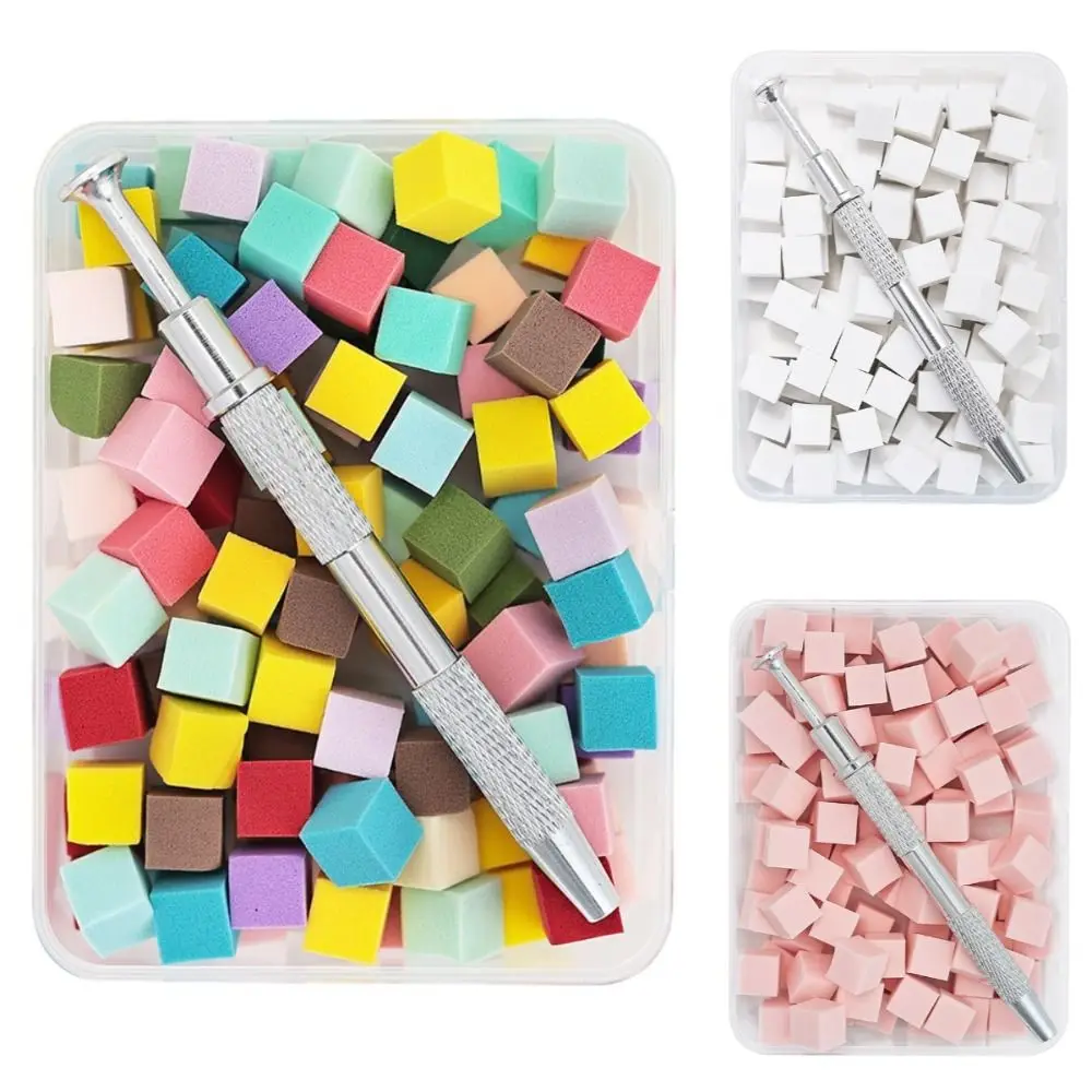 

Coloring Stamping Gradient Nail Sponge Set High Rebound Square Nail Stamper Sponge with Grabbing Pen Soft Nail Art Tofu Chunks