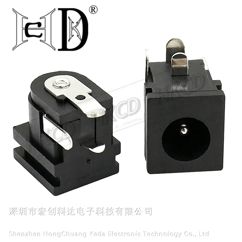 10PCS DC-062 DC Power Jack Socket 5.5x2.1/2.5mm 3 Pin Snap-in Through Hole PCB Mount Female DC Power Supply Connector