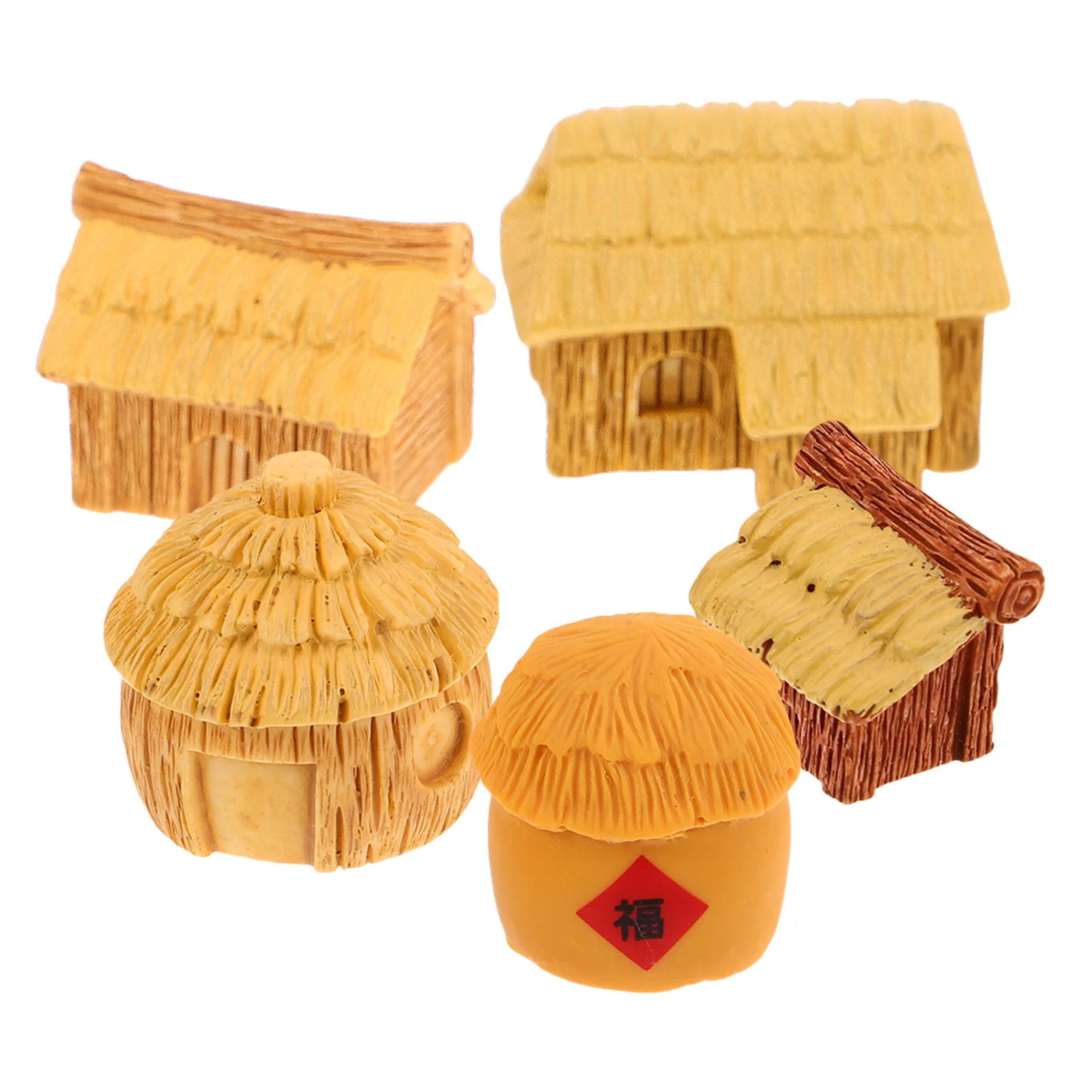 5 stücke Miniatur Harz Haus Micro Landschaft Cottage Bauernhaus Dekor Für Fee Garten Bonsai Terrarium Diy Hause Dekorationen Mini