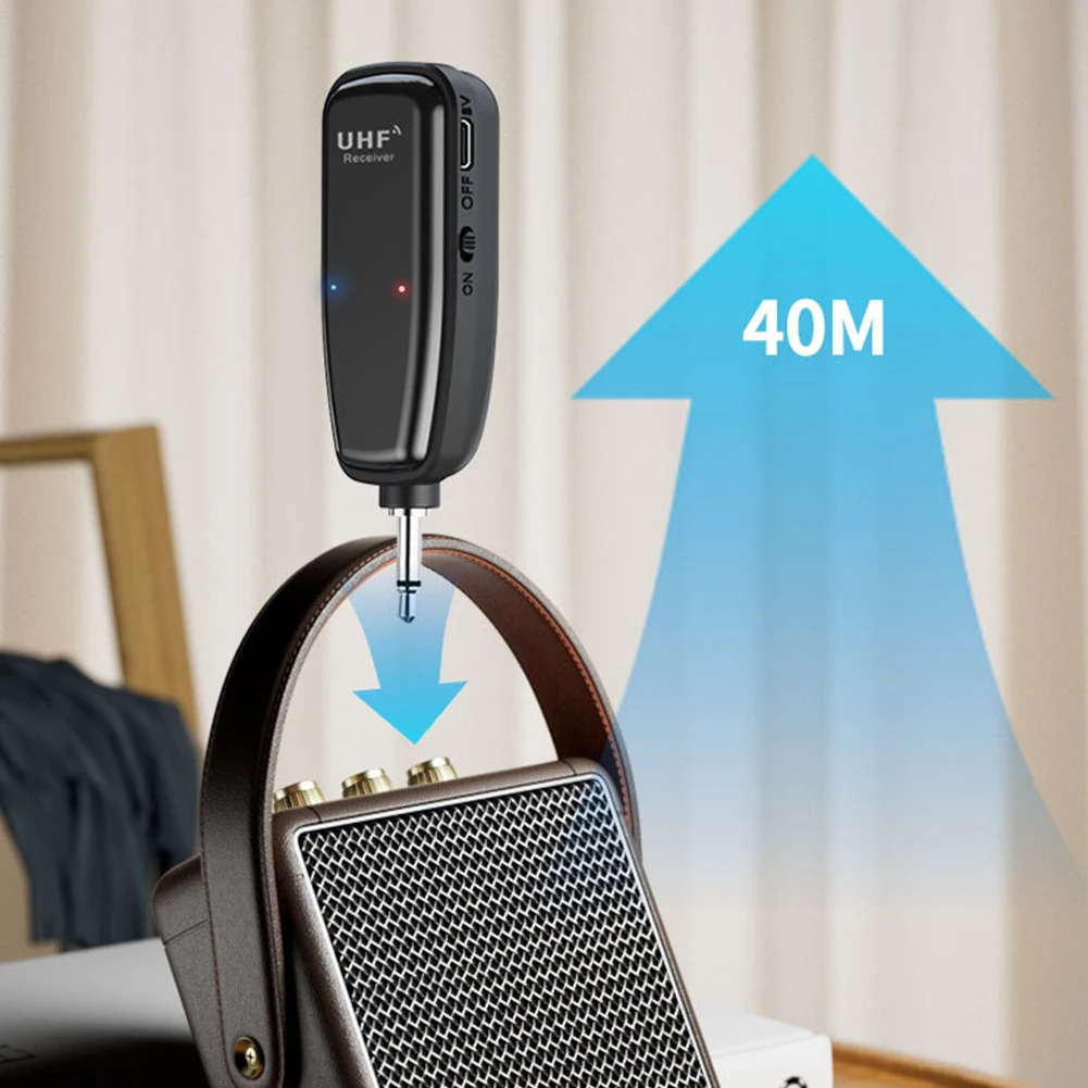 UHF الآلات اللاسلكية ميكروفون استقبال لاسلكي وجهاز إرسال آلة موسيقية ميكروفون لفلوت الكلارينيت