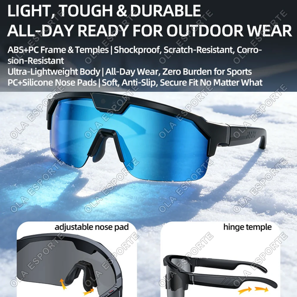 New Ai Intelligent Glasses For Outdoor Cycling Goggles With 800w Camera And High-definition Anti Shake Mini Recording Glasses image 4