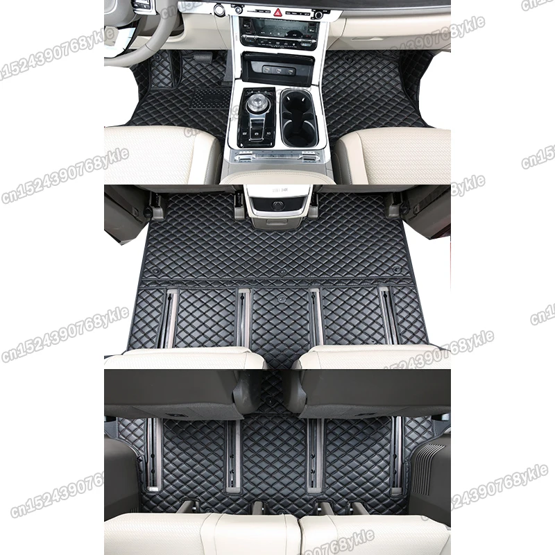 leather car interior floor mat for kia carnival ka4 2021 2022 2023 2024 2025 mpv accessories carpet mats styling foot rest