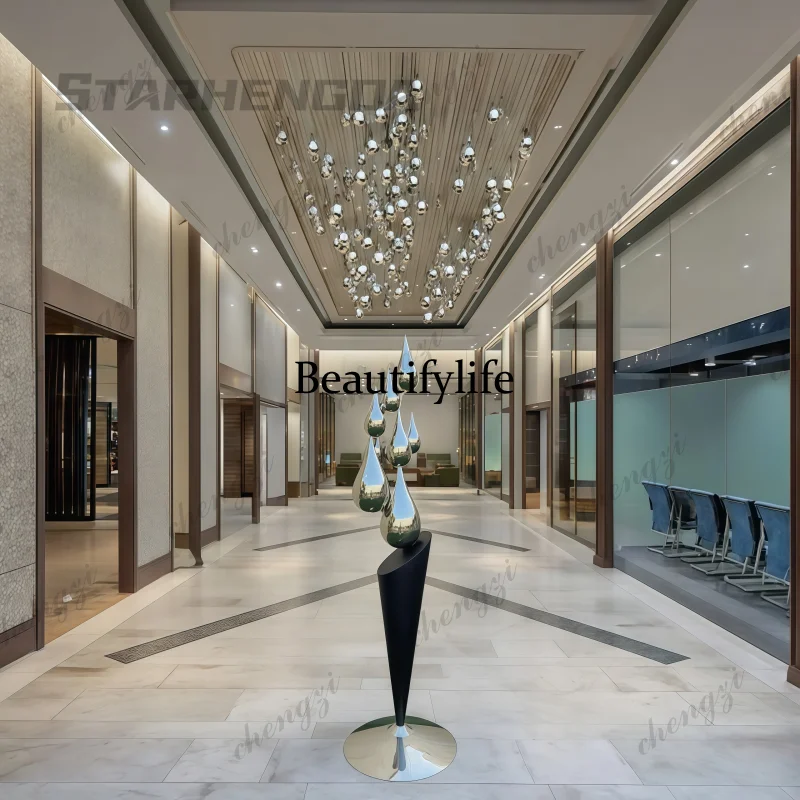 

R134 Water drop stainless steel for living rooms, offices, corridors, hotels, shops, interior sculptures and art Decorative orna