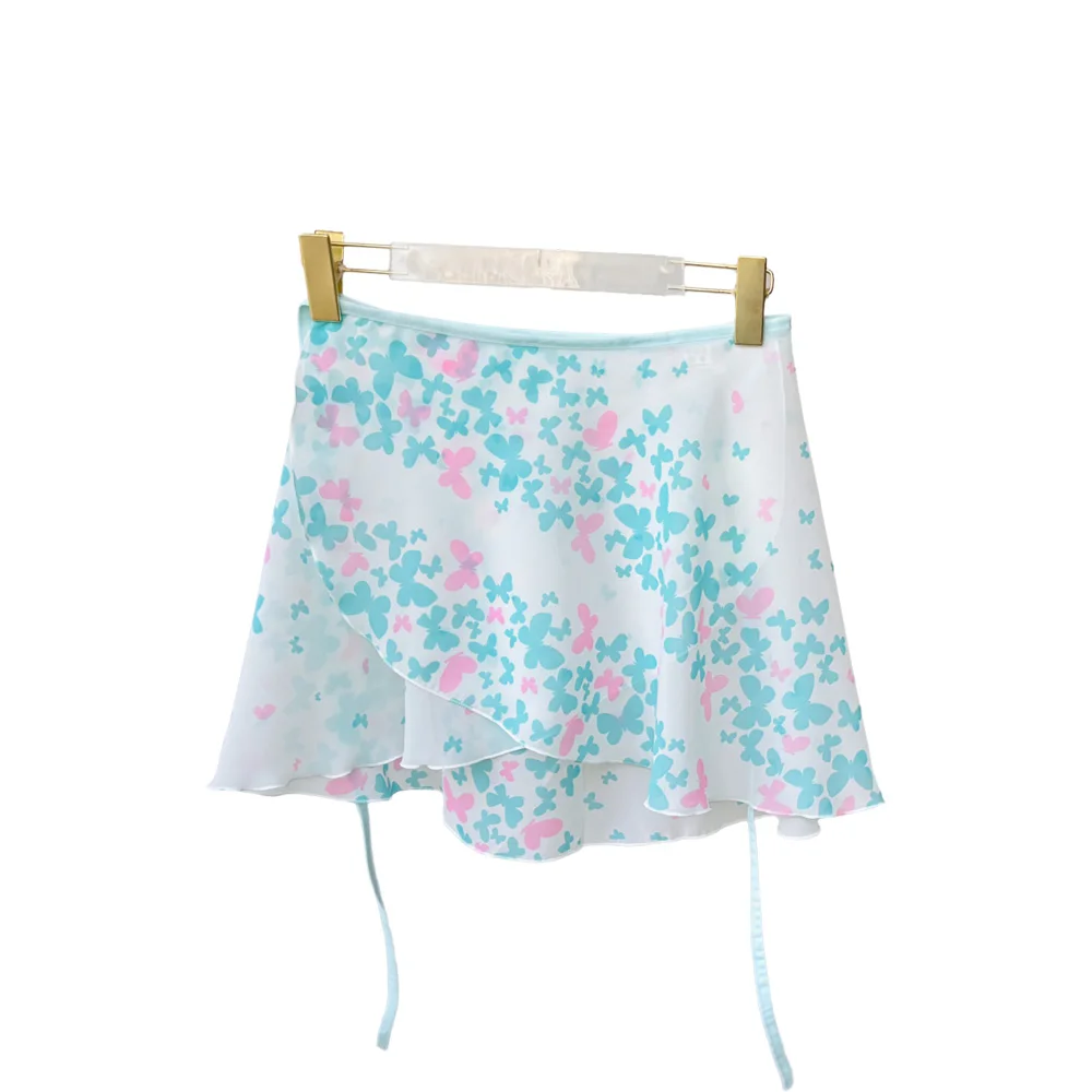 Robe de ballet, robe florale papillon bleu, robe de danse pour femme, robe d'entraînement de gymnastique, costume de ballet adulte, robe lyrique