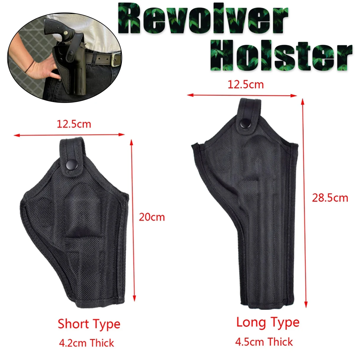 

Tactical Universal Oxford Revolver Holster Airsoft Gun Case Revolver Duty Holster Hunting Long Short Quick Draw Gun Case