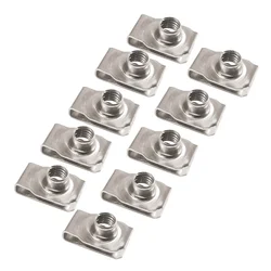 10pcs 304 Stainless Steel U Type Clips with Thread M8 M6 M5 M4 8mm 6mm Reed Nut Leaf Spring Nuts Q312 for Car Motorcycle