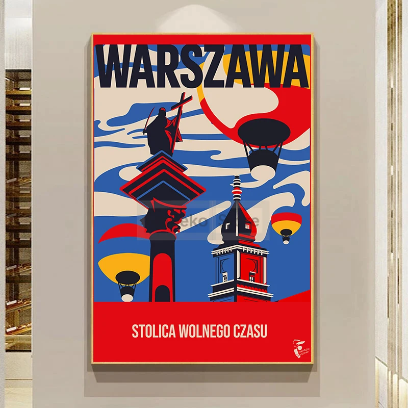 Polish Designer Ola Jasionowska Work Warsaw City Landscape Poster and Prints Canvas Painting Wall Art Pictures Home Room Decor