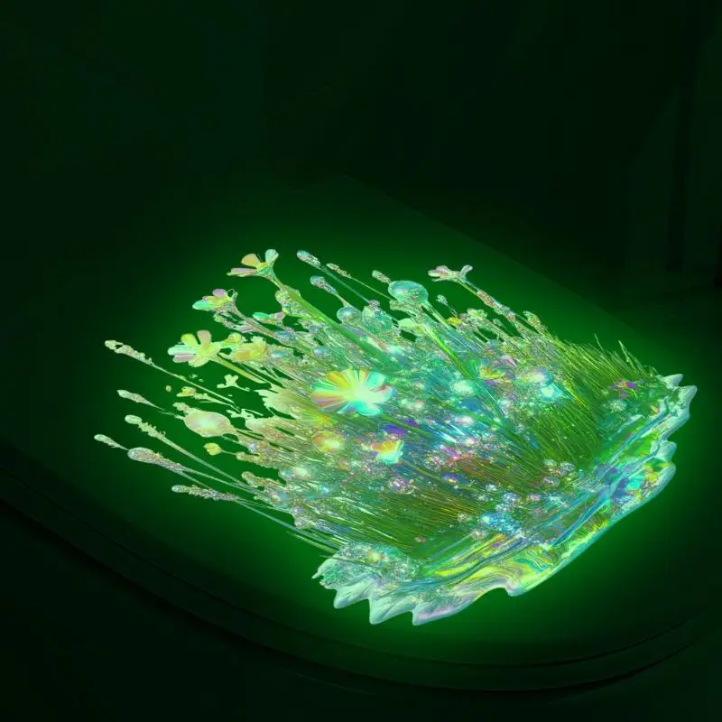 Glow-in-the-Dark Flower Plant Toilet Sticker Colorful Wall Decal Self-Adhesive PVC Waterproof Bathroom Bedroom Home Decoration