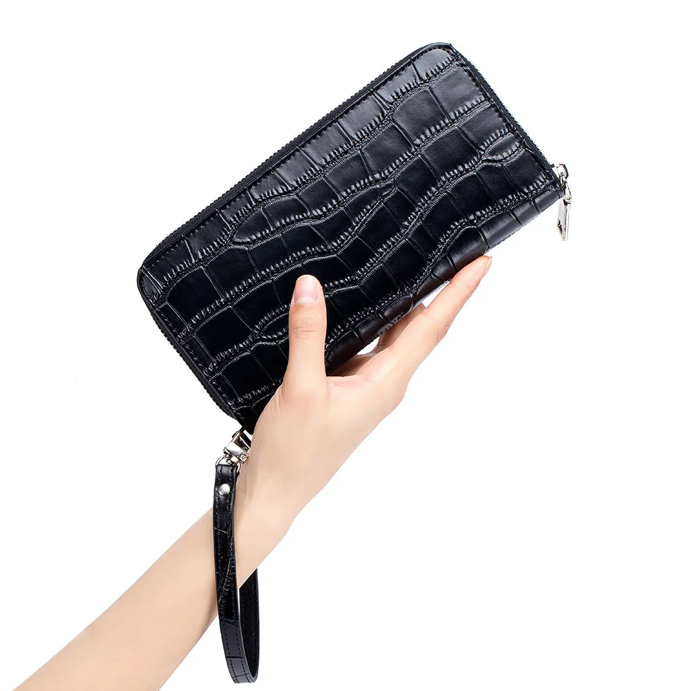 New Hand-Held 2-In-1 Genuine Leather Wallet For Women Luxury Bag Minimalist Large Capacity Card Wallet Clutch Bag Handbag