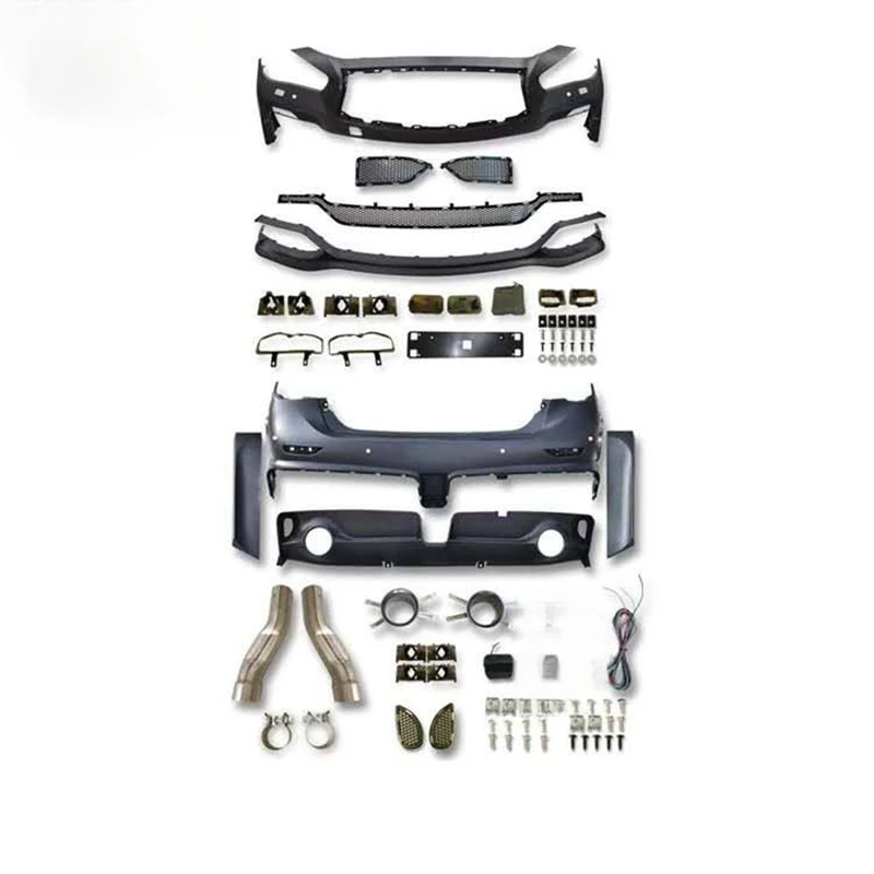High Quality Eau Style Body Kit Fit Infiniti Q50 Q50L 2014-2019 Front & Rear Bumpers Upgrade Exterior Modification Facelift Styl