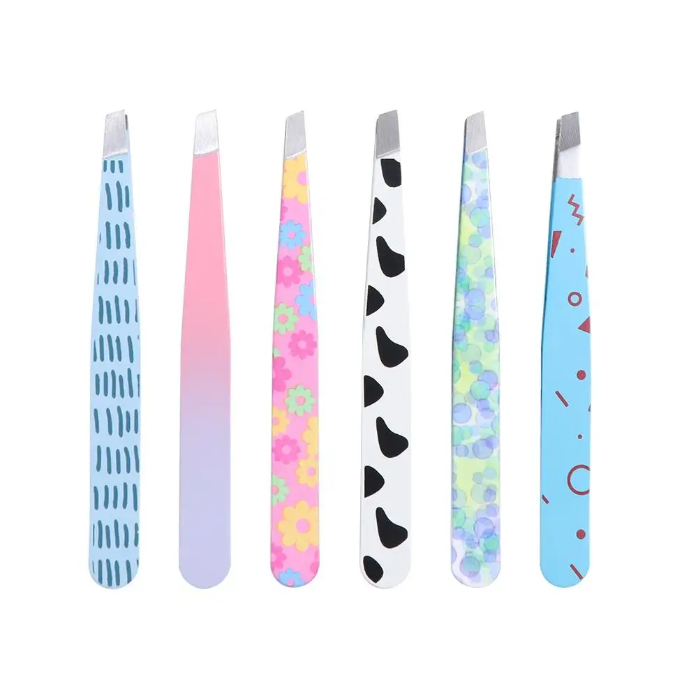 Professional Cartoon Pattern Eyebrow Tweezers Removal Fine Hairs Brow Trimming Eyebrow Clip Multifunction Waterproof