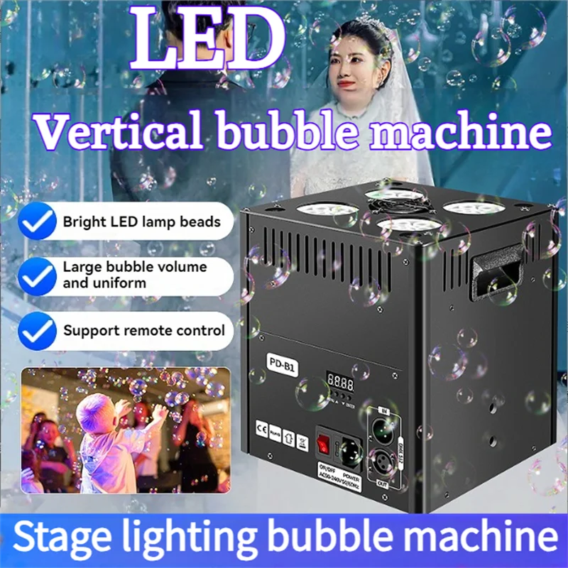 

2.3L LED Smoke Bubble Machine Vertical Bubble Machine Stage Special Effect Remote Contreller for DJ DISCO Wedding Performance