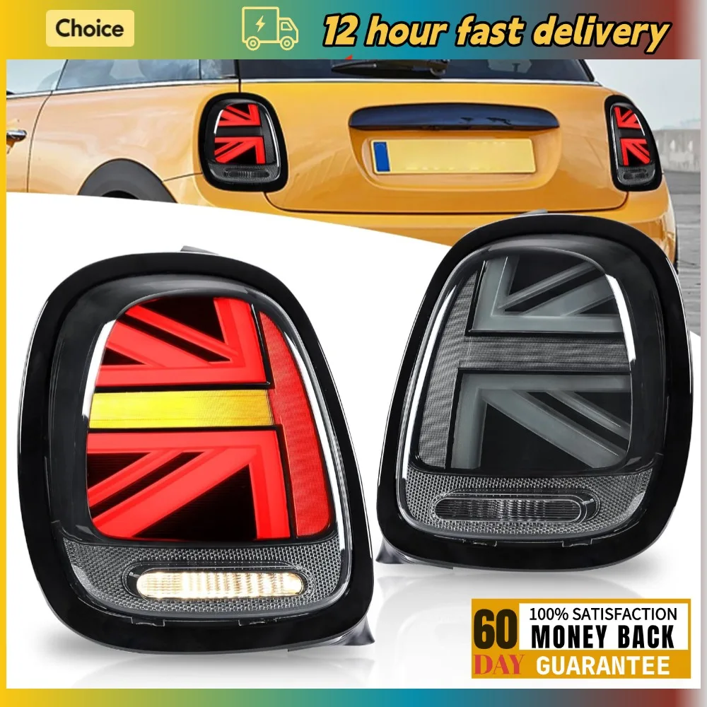 

1 пара светодиодных задних фонарей для Mini Cooper F55 F56 F57 UNION JACK LCI RED Lens 2014-2019 задний задний фонарь с анимацией