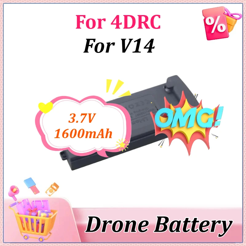 

Newly 3.7V 1600mAh Upgraded for 4DRC V14 RC Quadcopter Helicopter Accessory Part Powerful Replacement Batteries Drone Battery