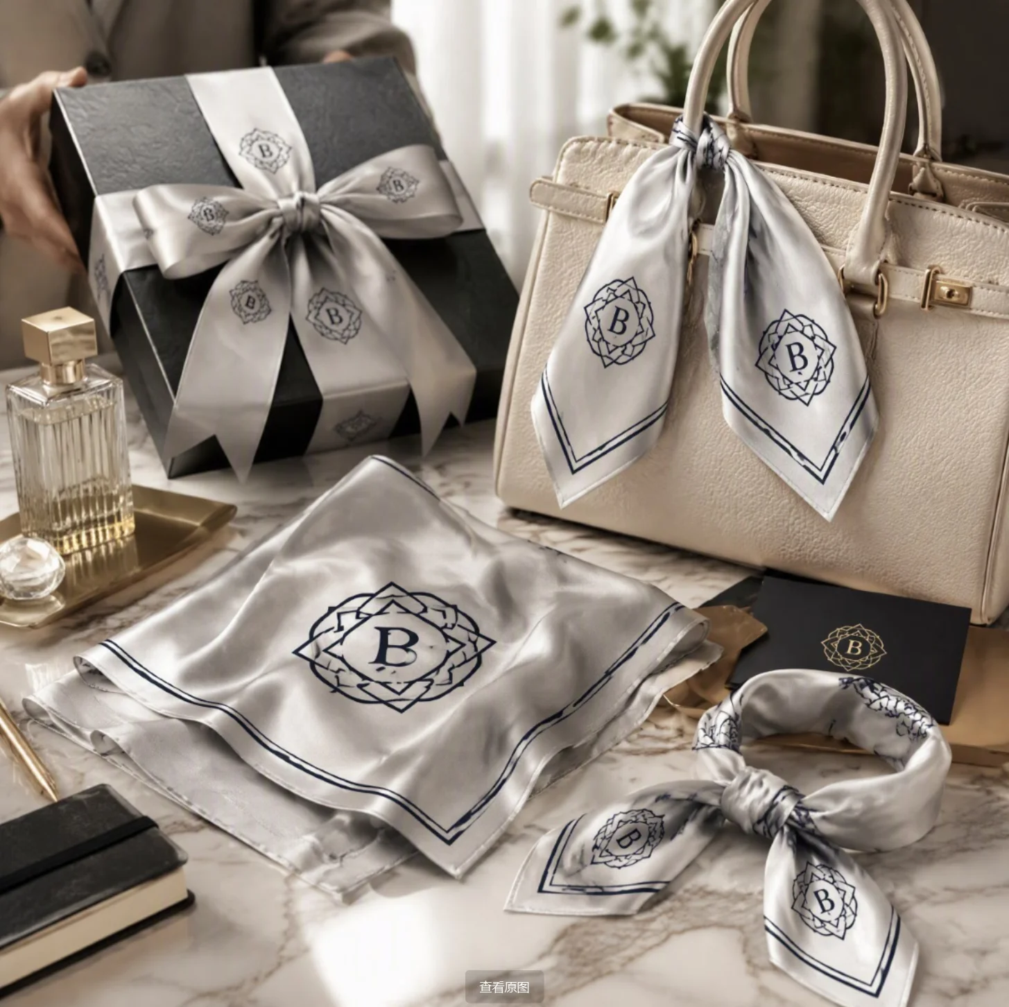 Custom Logo Scarf Personalized Brand Silk Feel Scarf Wholesale Small Batch Custom Printed Scarf for Fashion Brands