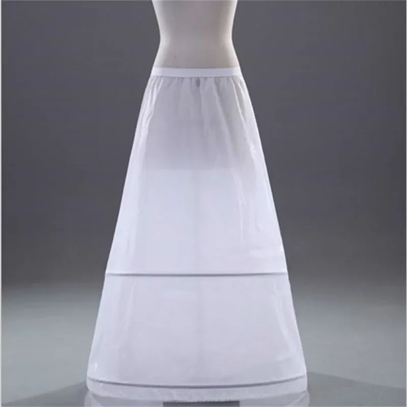 Nova marca a linha anáguas branco 2 aros underskirt crinoline para vestido de casamento vestido de noiva em estoque acessórios de casamento