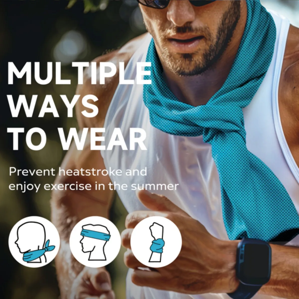 4 عبوات من مناشف الثلج فائقة الألياف للرقبة، منشفة باردة ناعمة قابلة للتنفس لليوجا والرياضة والجولف والصالة الرياضية والتخييم والجري واللياقة البدنية #3