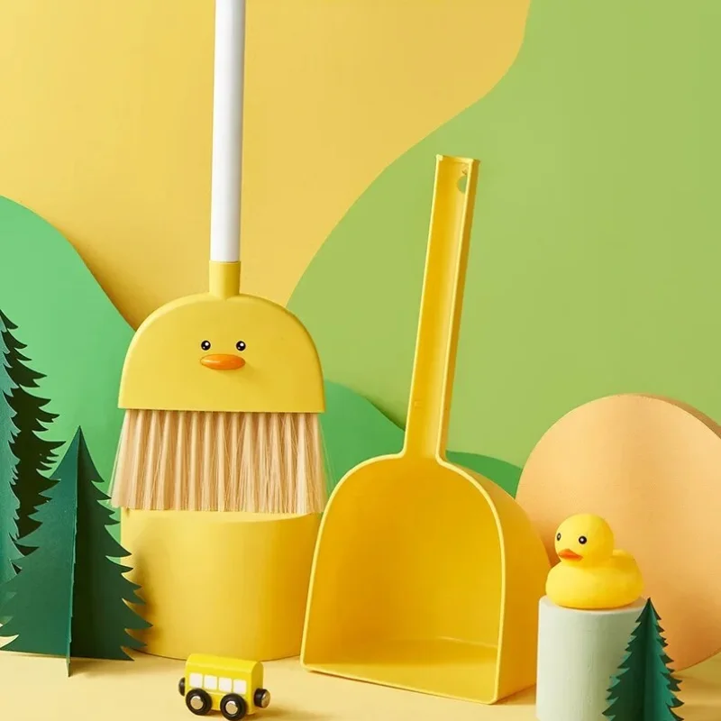 Food Grade PP Children\'s Mini Broom Dustpan Set Three Piece Suit Baby Sweeping Cleaning Tools Toddler Toy Combo Small Size broom