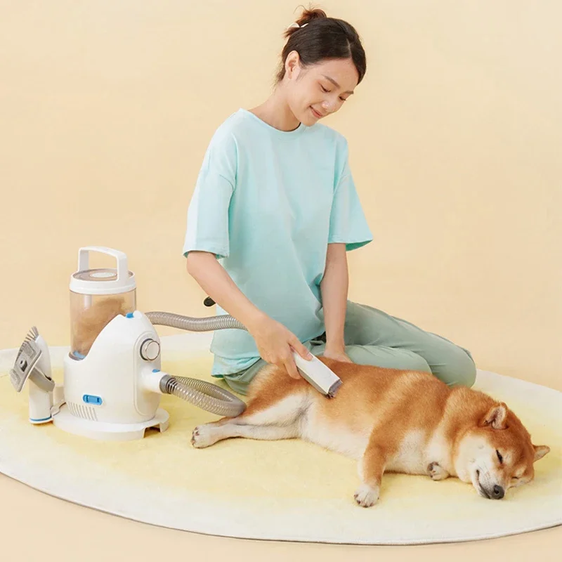 QJ07 Dog Grooming Kit Professional Pet Grooming Vacuum Cleaner,Crevice Tool, Brush, Trimming , Vacuum Grooming Kit