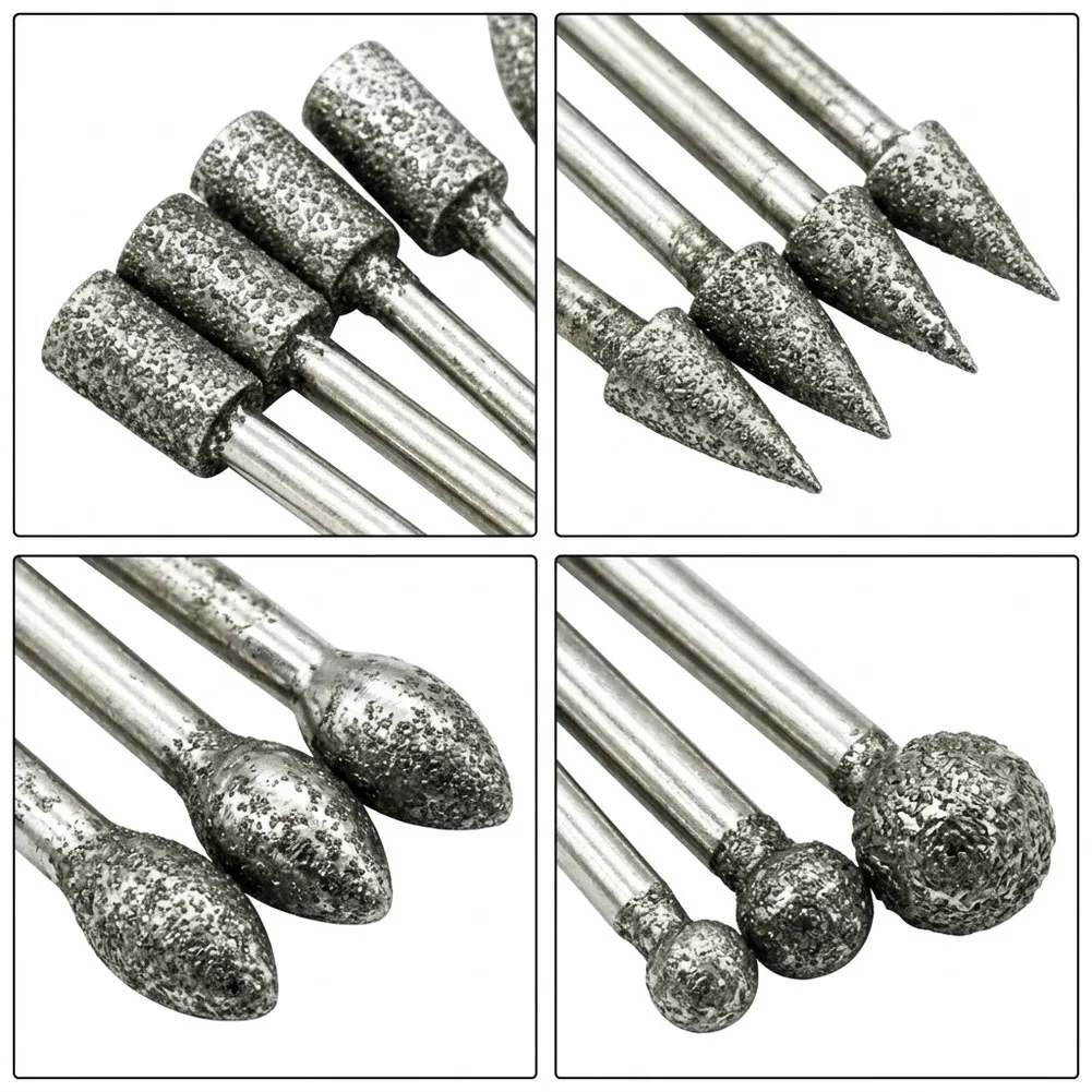 Carbide Drill Bits Diamond Carving Burr Set For Detailed Jewelry Design Standard 3x6 Shank For Most Rotary Tools