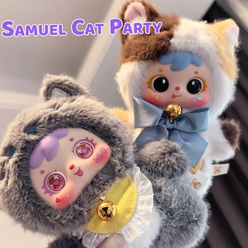 Samuel Kot Seria Imprezowa Blind Box Urocza Pluszowa Zawieszka do Torby Ręcznie Robiony Prezent Ozdoba Modna Dekoracja do Sypialni Lalka Prezent Urodzinowy
