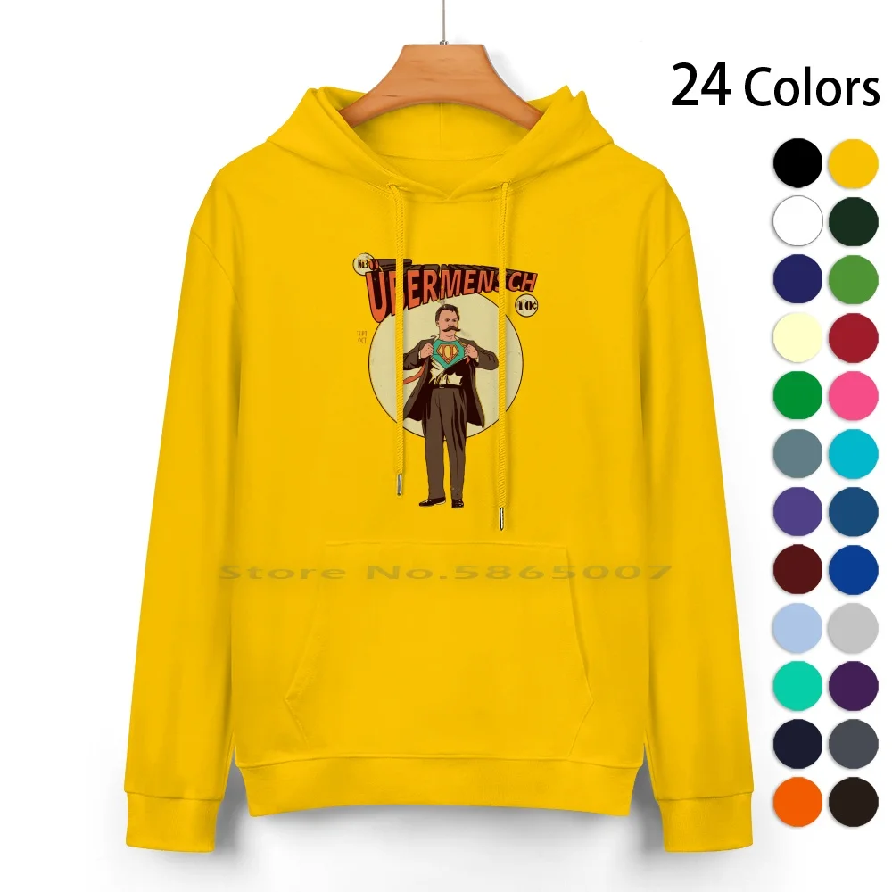 Pure Cotton Hoodie Sweater 24 Colors Nietzsche Geek Nerd Literature Book Lover Books Reading Science Germany Philosophy Comcis