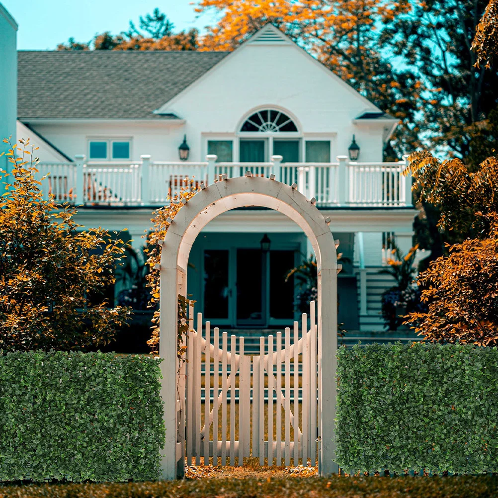 

2pcs Artificial Plant Greenery Backdrop High Density Fake Grass For Home Wedding Garden Decor Faux Plant Wall Panel Plastic Turf