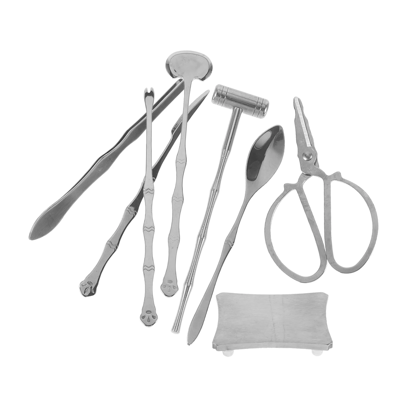 

1 set Crab Eight-piece Set Seafood Tools Silver Crab Crackers Kitchen Gadgets Lobster Forks Kitchen Tools Picks