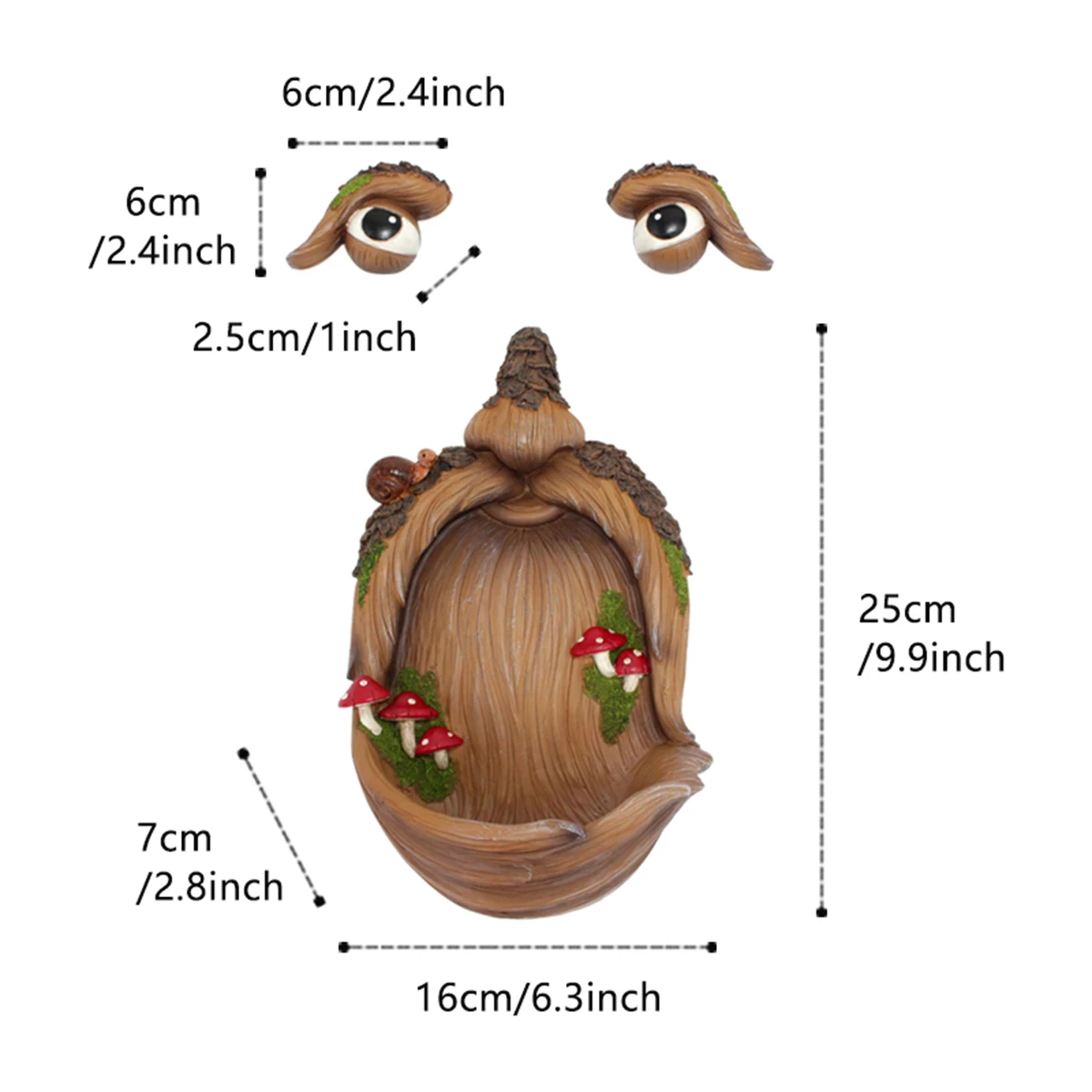 1Set Tree Faces Decor Outdoor, Old Man Tree Hugger Sculpture, Outdoor Tree Hugger Sculpture for Wild Life Bird Feeding & Garden