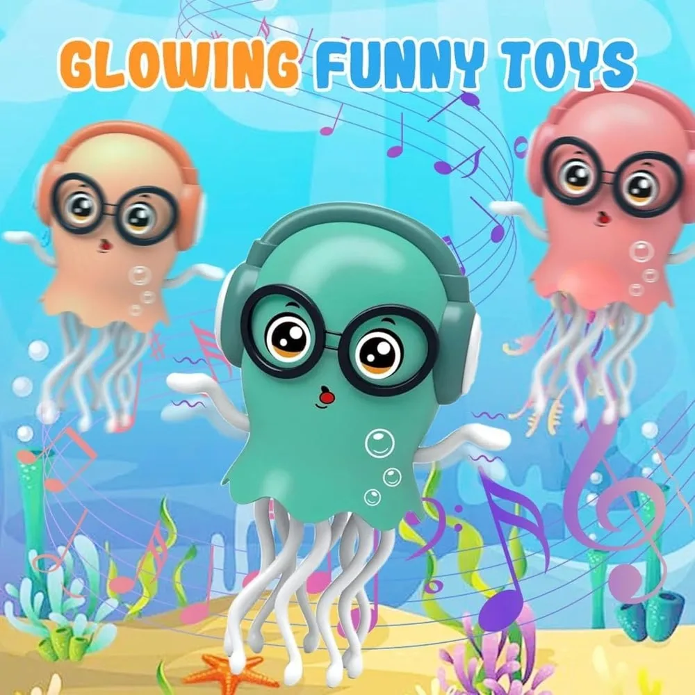 Brinquedo de água-viva para dança de bebê – Caminhada luminosa com música, brinquedo interativo sensorial infantil