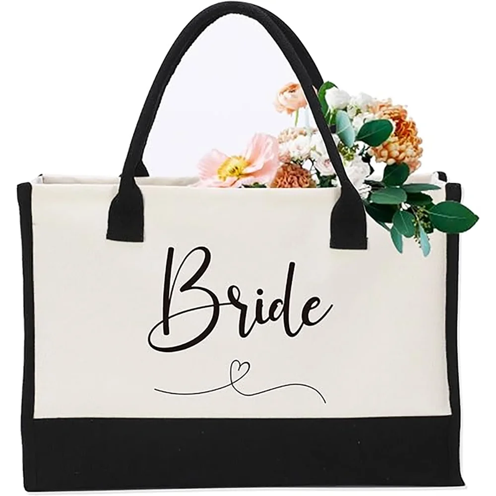 1 pz decorazione di nozze Tote Bag sposa per essere regali per fidanzamento addio al nubilato anniversario viaggio Canva per forniture per feste