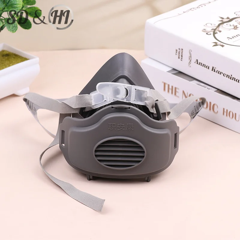 Half Face Dust Mask Respirator Dust-Proof Work Safety Rubber Mask Cotton Filter For DIY House Clean Carpenter Builder Polishing