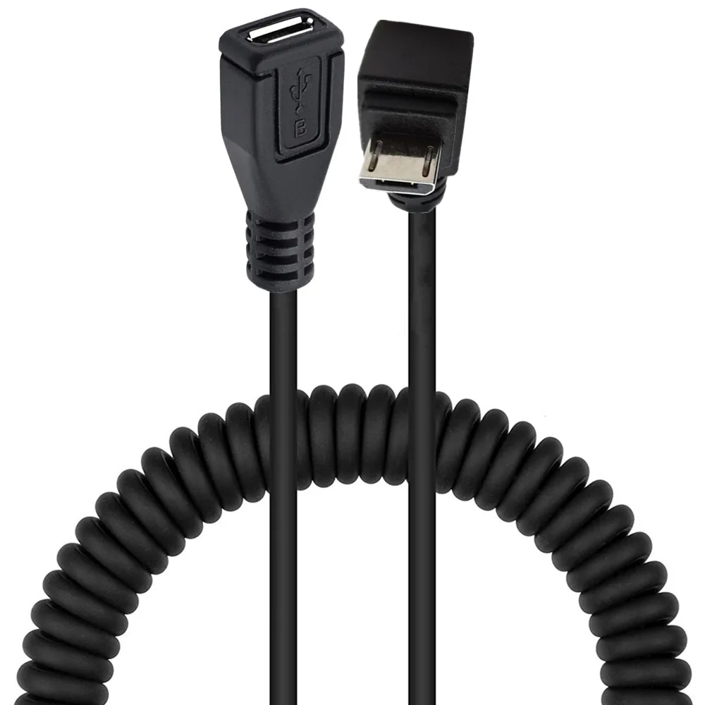 5Ft دوامة ملفوف مايكرو USB B 5Pin 5P ذكر إلى أنثى تمديد كابل #5