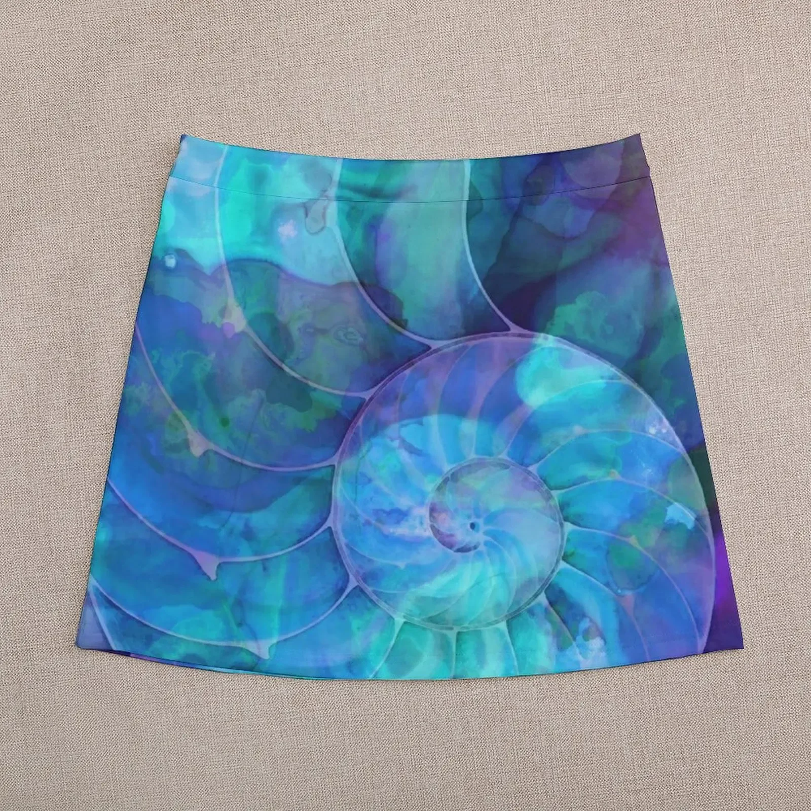 Blauer Nautilus Shell von Sharon Cummings Minirock Kurze Röcke Röcke für Damen 2025