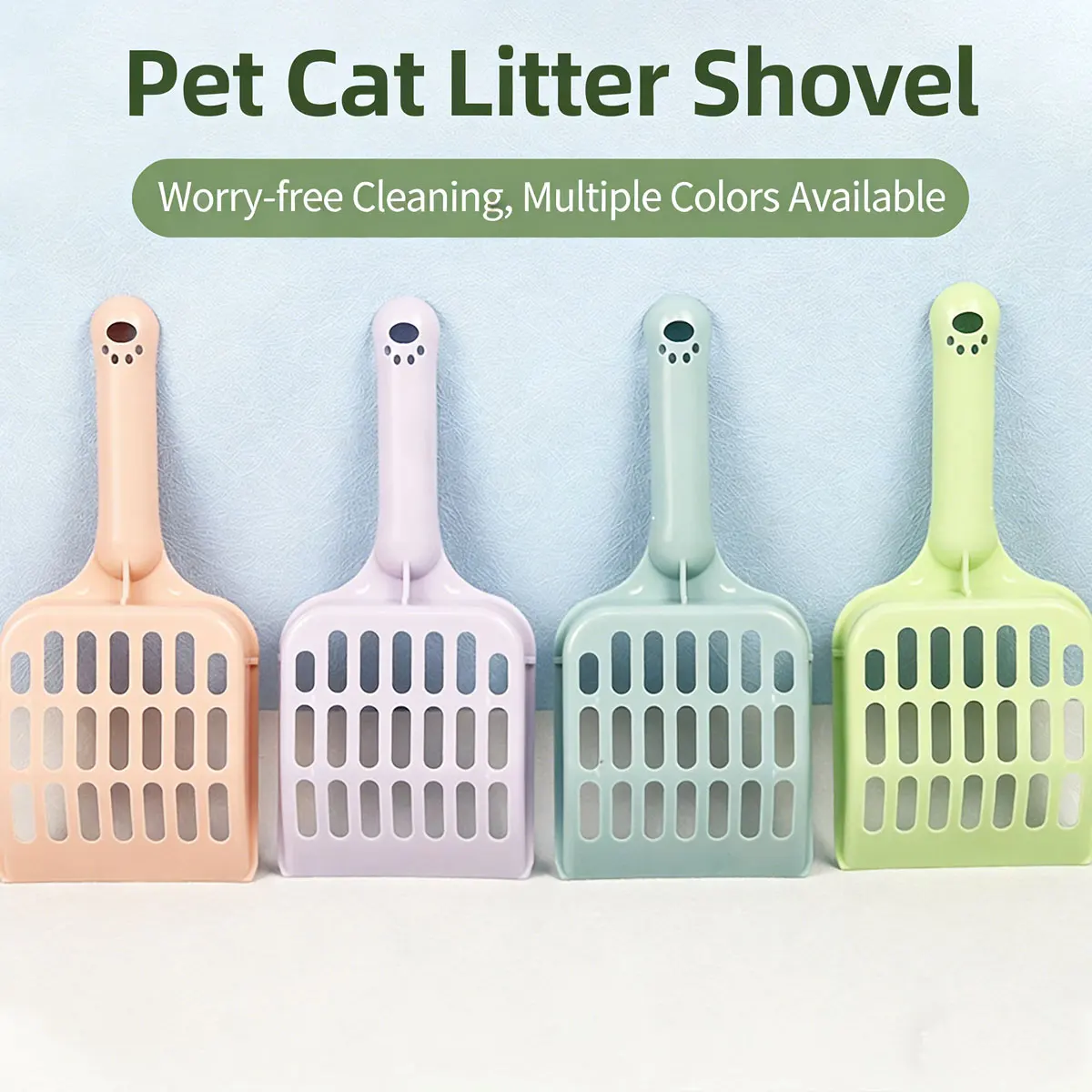 Lightweight Cat Litter Shovel Sifter Durable Plastic Pet Poop Cleaning Scooper Practical Tool For Indoor Kitten Litter Box
